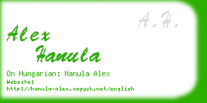 alex hanula business card